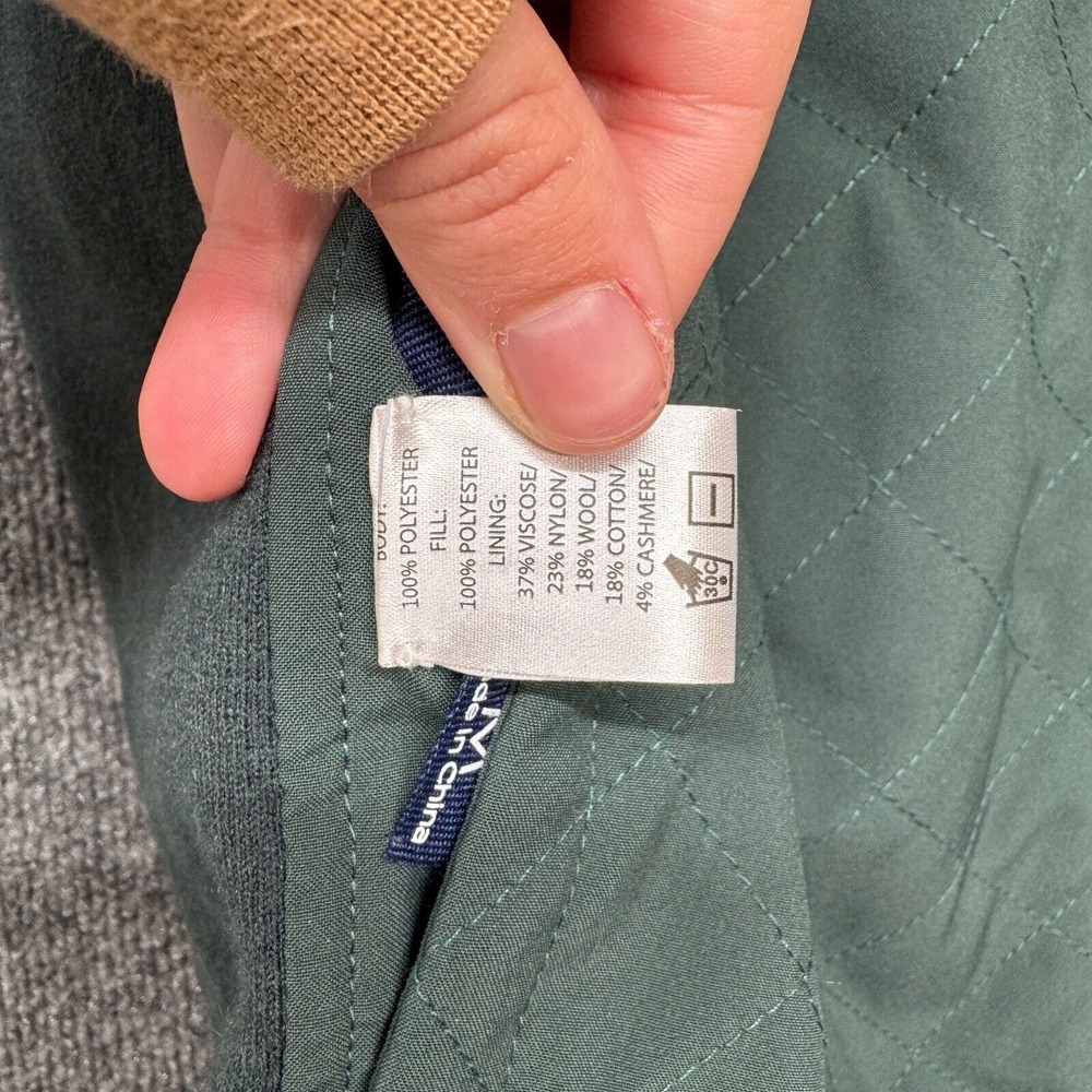 B Draddy Vest Mens M Green Gray Reversible Full Zip Golf Quilted Embroidered - Picture 5 of 10